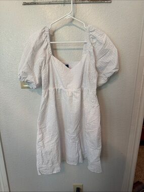 Old Navy White Puff Sleeve Mini Dress
